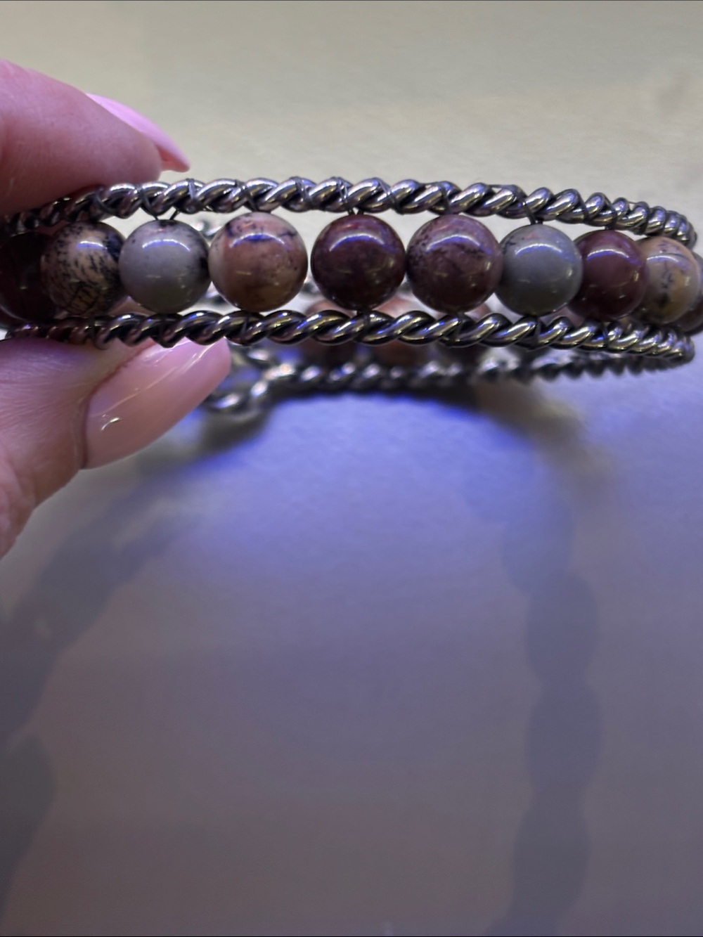 Crazy Horse Gemstone Mens Bracelet